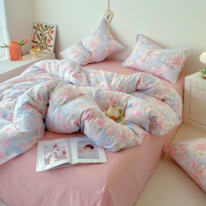 91家纺网 家纺一手货源 找家纺 于果 2025新款全棉双层纱四件套第四批 黎明心境