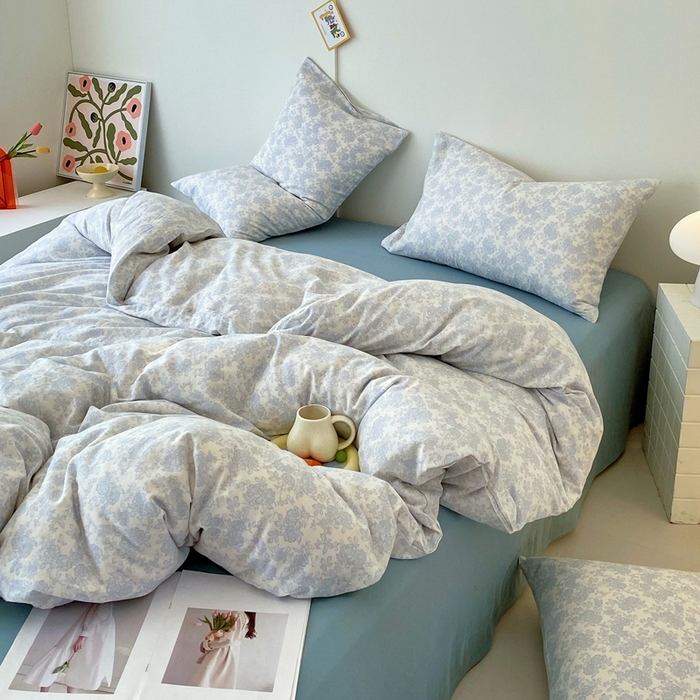 91家纺网 家纺一手货源 找家纺 于果 2025新款全棉双层纱四件套第四批 洛克庄园