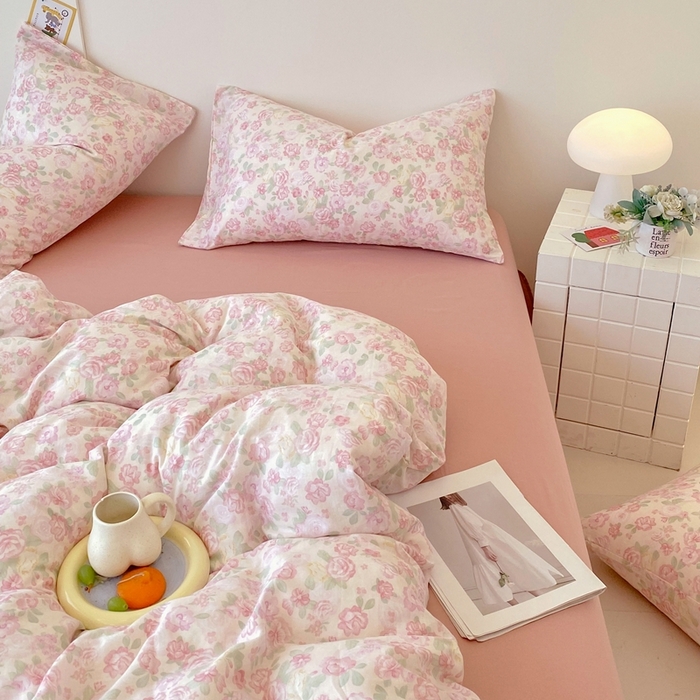 91家纺网 家纺一手货源 找家纺 于果 2025新款全棉双层纱四件套第四批 欧若拉