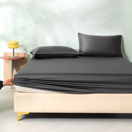 百寐  2025新款素色纯色100s兰精天丝床单床笠 床笠-夜巴黎