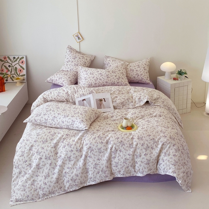 91家纺网 家纺一手货源 找家纺 于果 2025新款全棉双层纱四件套第四批 芊芊花影