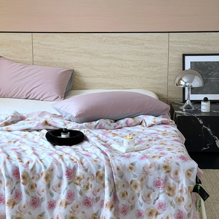 顾里2025新款天丝莱赛尔夏被 花岛入梦粉