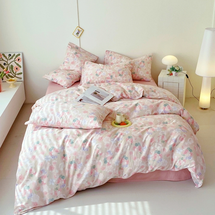 91家纺网 家纺一手货源 找家纺 于果 2025新款全棉双层纱四件套第四批 潮汐月影