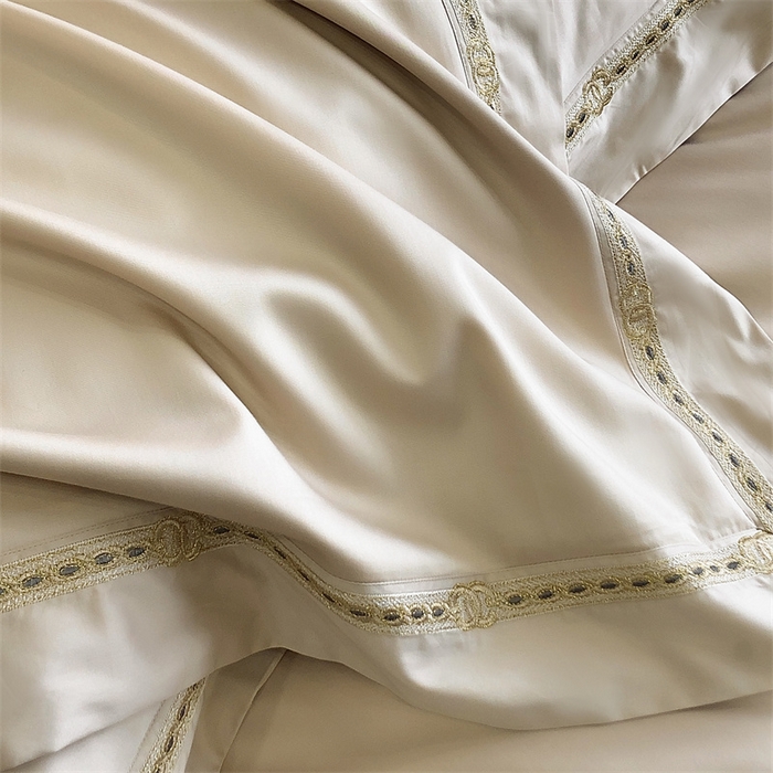 91家纺网 家纺一手货源 找家纺 2025新款全棉长绒棉刺绣四件套-慕研 慕研-香槟