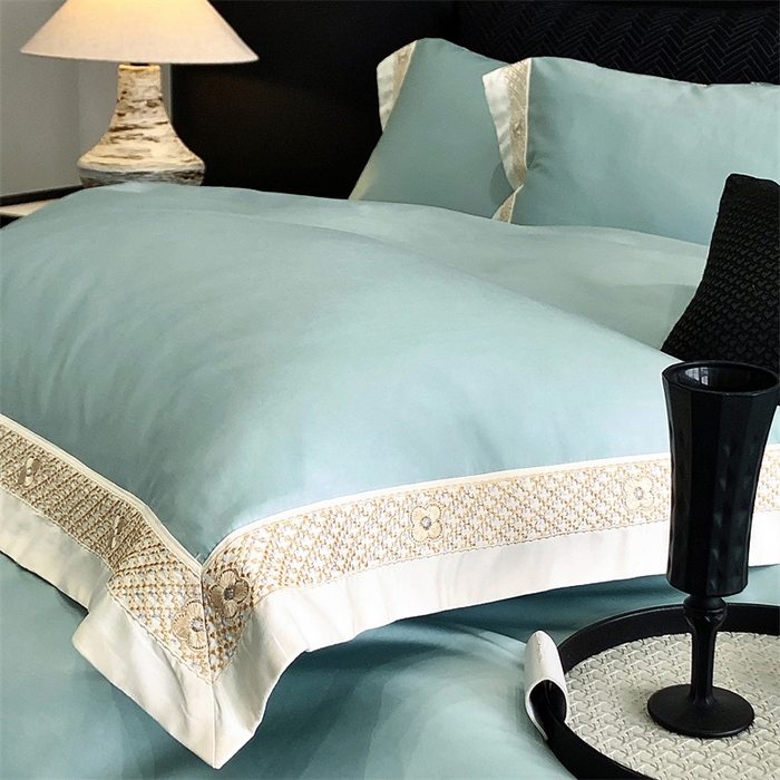 91家纺网 家纺一手货源 找家纺 2025新款全棉长绒棉刺绣四件套-迪克斯 迪克斯-绿