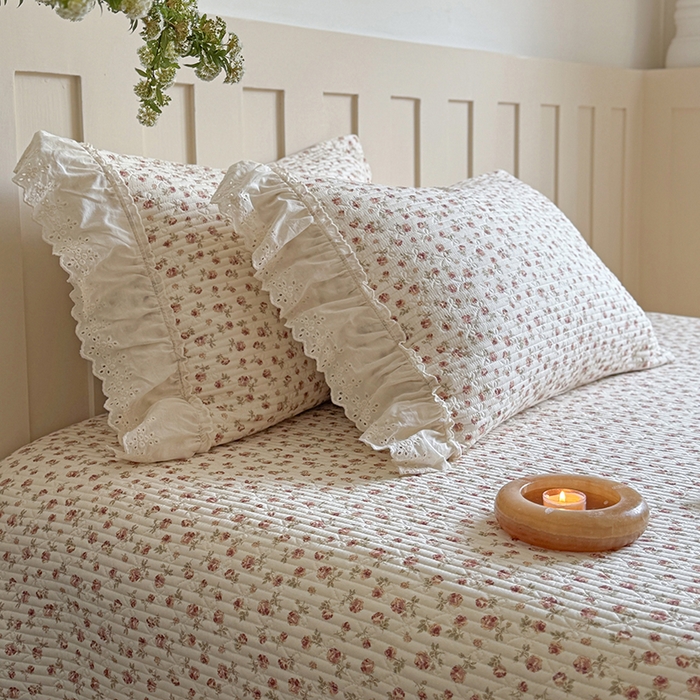 91家纺网 家纺一手货源 找家纺 麦伦家居 2025新款60s单层纱全棉床盖 玫瑰庄园