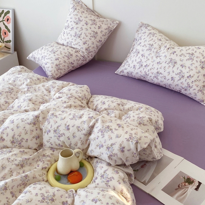 91家纺网 家纺一手货源 找家纺 于果 2025新款全棉双层纱四件套第四批 芊芊花影