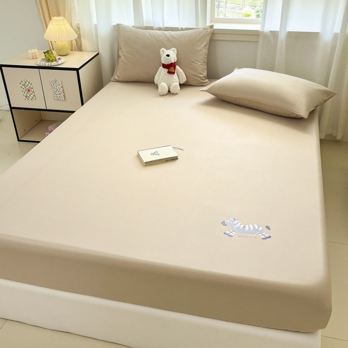 91家纺网 家纺一手货源 找家纺 泽西2025新品全棉卡通床笠 天使马-卡其