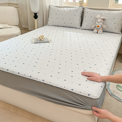 91家纺网 家纺一手货源 找家纺 （总）星座家纺 2025新款斜纹提花凉感丝凉席床笠款三件套