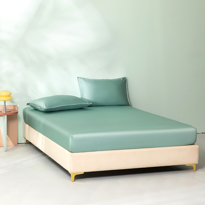 91家纺网 家纺一手货源 找家纺 百寐  2025新款素色纯色100s兰精天丝床单床笠 床笠-芬兰