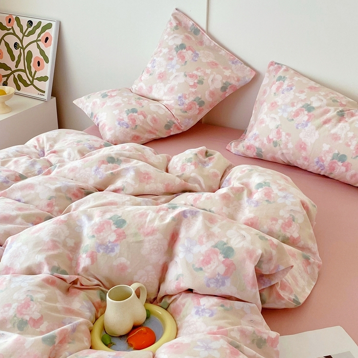 91家纺网 家纺一手货源 找家纺 于果 2025新款全棉双层纱四件套第四批 潮汐月影