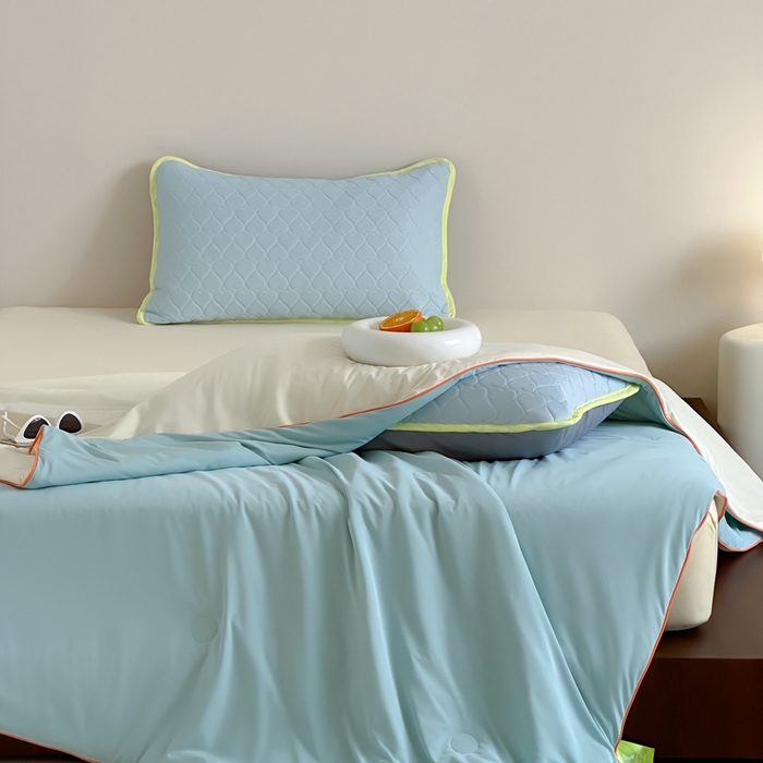 91家纺网 家纺一手货源 找家纺 顾里2025新款冰皮抗菌凉感被 月露蜜瓜