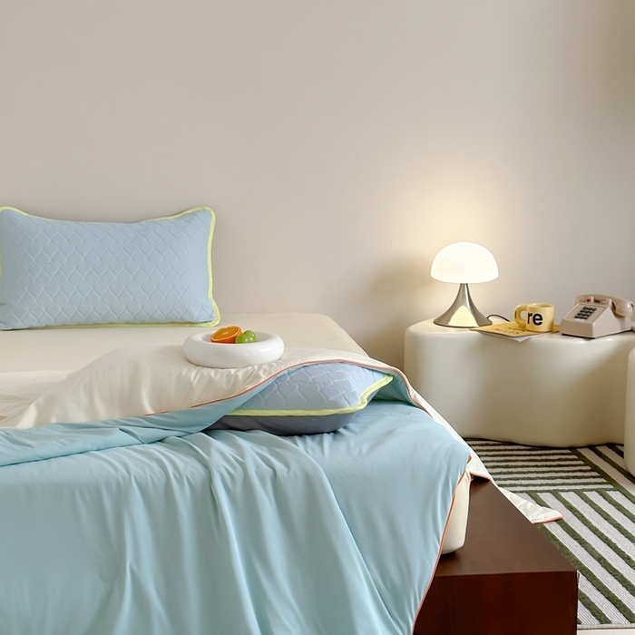 91家纺网 家纺一手货源 找家纺 顾里2025新款冰皮抗菌凉感被 月露蜜瓜