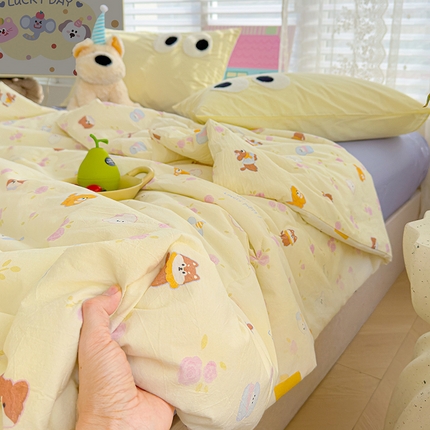 91家纺网 家纺一手货源 找家纺 （总）颜选 2025新款绵柔水洗棉夏凉被-大眼睛