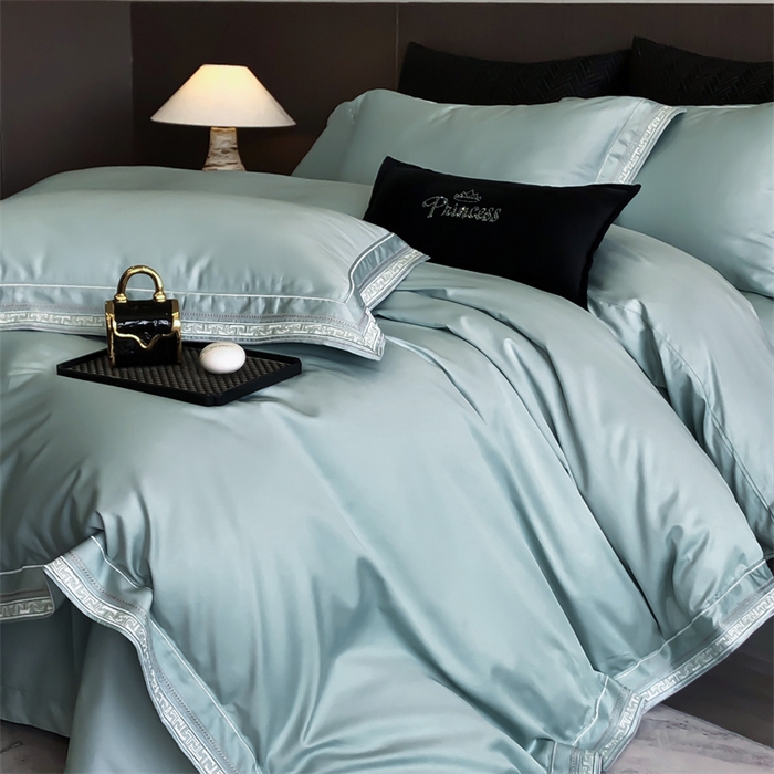 91家纺网 家纺一手货源 找家纺 （总）2025新款全棉长绒棉刺绣四件套-迷宫