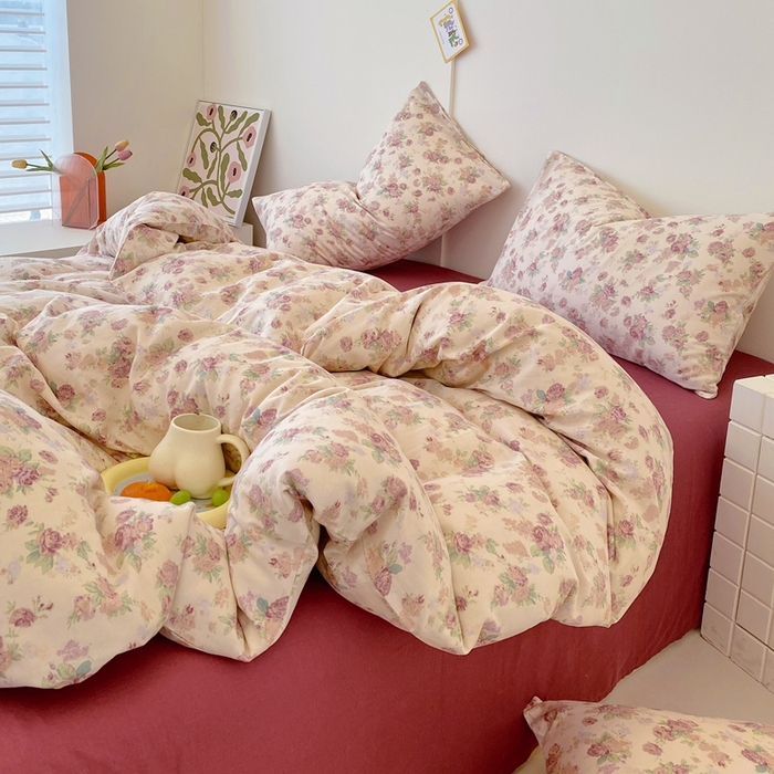 91家纺网 家纺一手货源 找家纺 于果 2025新款全棉双层纱四件套第四批 蒂芙娜