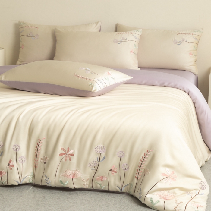 91家纺网 家纺一手货源 找家纺 （总）618家纺 2025新款60S100支进口兰精天丝四件套-初夏