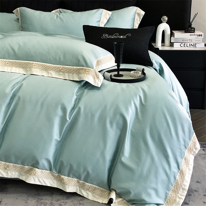 91家纺网 家纺一手货源 找家纺 2025新款全棉长绒棉刺绣四件套-迪克斯 迪克斯-绿