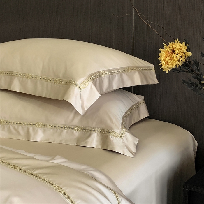 91家纺网 家纺一手货源 找家纺 2025新款全棉长绒棉刺绣四件套-慕研 慕研-香槟