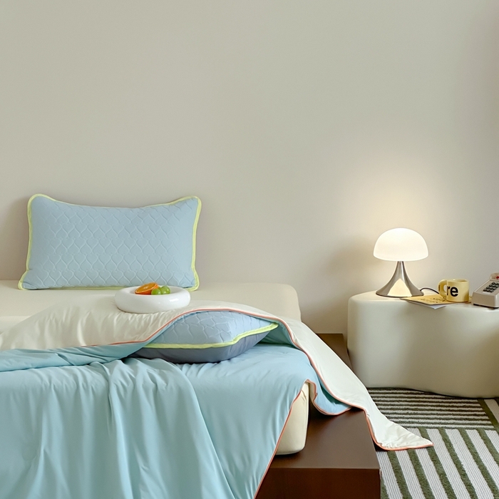 91家纺网 家纺一手货源 找家纺 顾里2025新款冰皮抗菌凉感被 月露蜜瓜