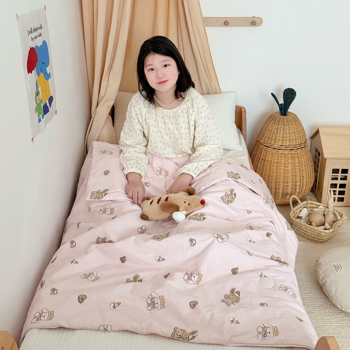 91家纺网 家纺一手货源 找家纺 BOSS 2025新款天丝棉大豆夏凉被夏被空调被儿童盖毯 布偶熊粉