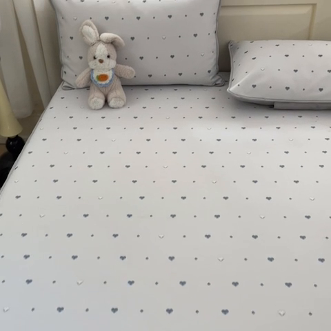 91家纺网 家纺一手货源 找家纺 星座家纺 2025新款斜纹提花凉感丝凉席床笠款三件套 床笠-小幸运