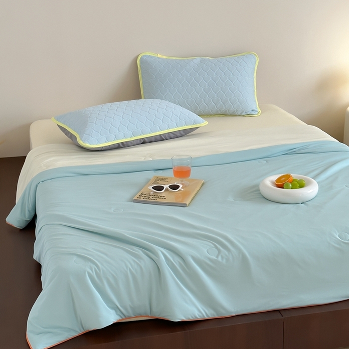 91家纺网 家纺一手货源 找家纺 顾里2025新款冰皮抗菌凉感被 月露蜜瓜