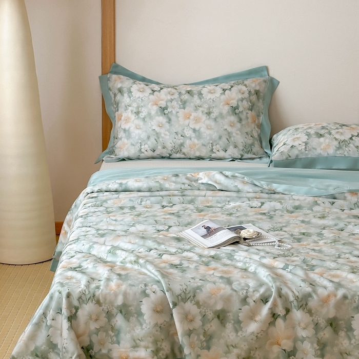 91家纺网 家纺一手货源 找家纺 顾里2025新款天丝莱赛尔夏被 薄荷微光