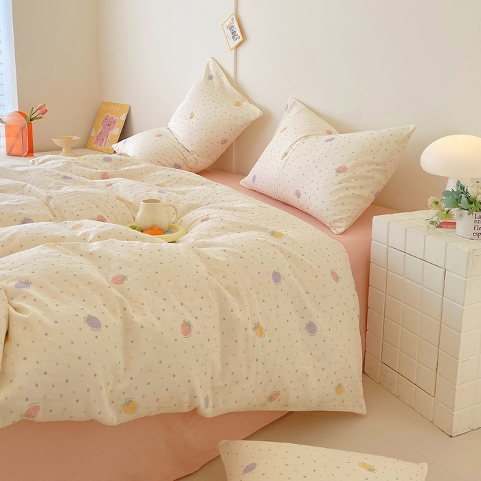 91家纺网 家纺一手货源 找家纺 （总）于果 2025新款全棉双层纱四件套第四批