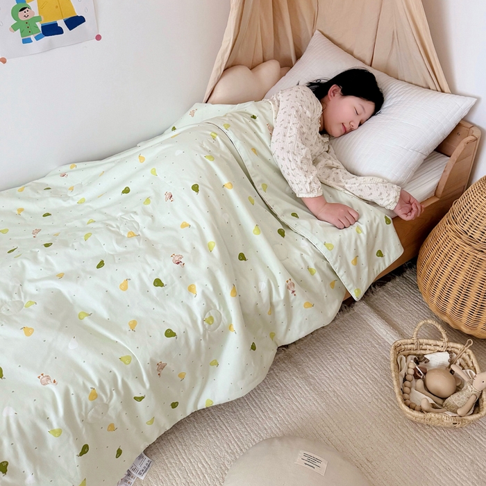 91家纺网 家纺一手货源 找家纺 BOSS 2025新款天丝棉大豆夏凉被夏被空调被儿童盖毯 鸭鸭梨