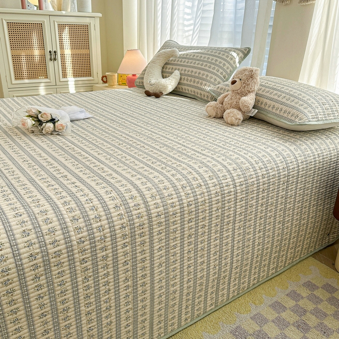 91家纺网 家纺一手货源 找家纺 梵朴 2025新款跑量款纯棉印花床盖三件套 洛可可