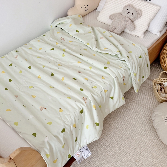 91家纺网 家纺一手货源 找家纺 BOSS 2025新款天丝棉大豆夏凉被夏被空调被儿童盖毯 鸭鸭梨