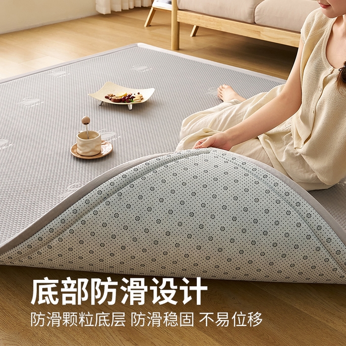 91家纺网 家纺一手货源 找家纺 锦丝钰床垫 2025新款真凉感冰豆豆天鹅系列地垫 冰豆豆-天鹅灰