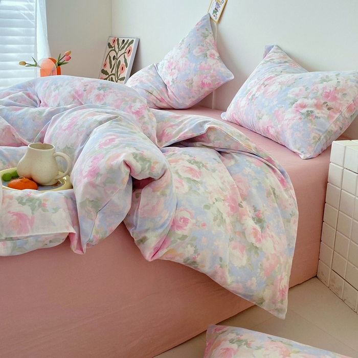 91家纺网 家纺一手货源 找家纺 于果 2025新款全棉双层纱四件套第四批 黎明心境