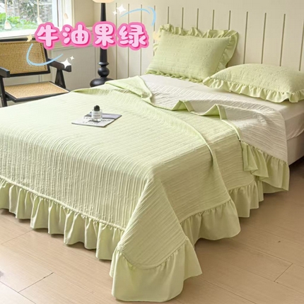 希朵家纺 2025新款麻夫格床盖三件套