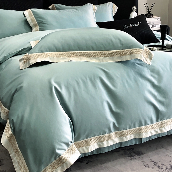 91家纺网 家纺一手货源 找家纺 2025新款全棉长绒棉刺绣四件套-迪克斯 迪克斯-绿