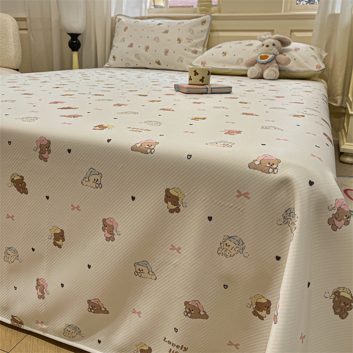 91家纺网 家纺一手货源 找家纺 星座家纺 2025新款斜纹提花凉感丝凉席床单款三件套 游园会