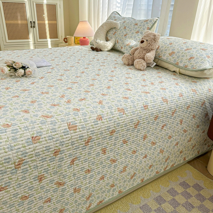 91家纺网 家纺一手货源 找家纺 梵朴 2025新款跑量款纯棉印花床盖三件套 玉兔