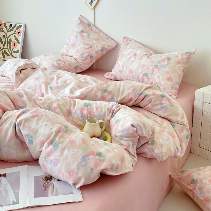 91家纺网 家纺一手货源 找家纺 于果 2025新款全棉双层纱四件套第四批 潮汐月影