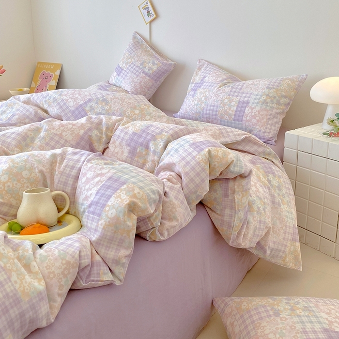 91家纺网 家纺一手货源 找家纺 于果 2025新款全棉双层纱四件套第四批 山花浪漫