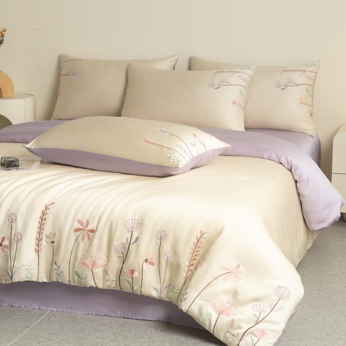 91家纺网 家纺一手货源 找家纺 （总）618家纺 2025新款60S100支进口兰精天丝四件套-初夏