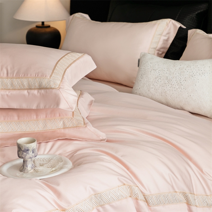 91家纺网 家纺一手货源 找家纺 （总）2025新款全棉长绒棉刺绣四件套-时光