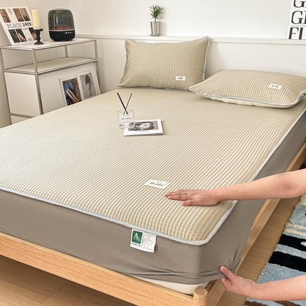 吉象2025新款A类床笠款软凉席 饼干格香槟