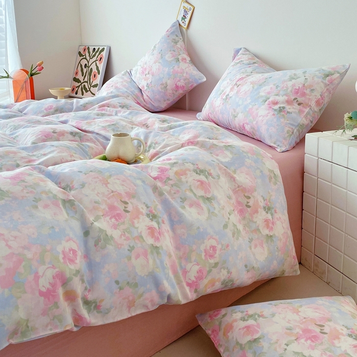 91家纺网 家纺一手货源 找家纺 于果 2025新款全棉双层纱四件套第四批 黎明心境