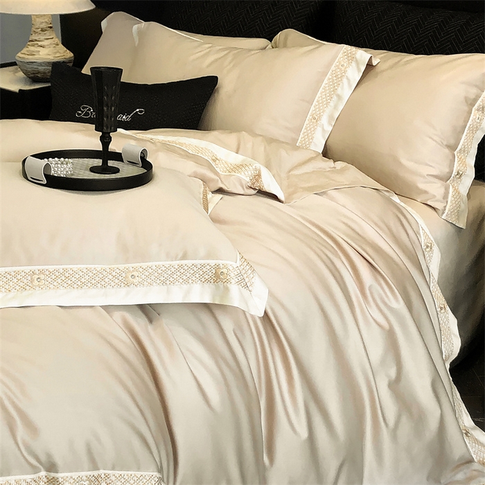 91家纺网 家纺一手货源 找家纺 2025新款全棉长绒棉刺绣四件套-迪克斯 迪克斯-金