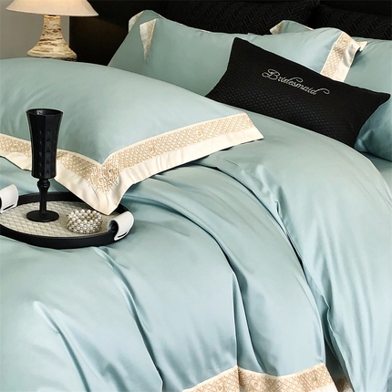 91家纺网 家纺一手货源 找家纺 （总）2025新款全棉长绒棉刺绣四件套-迪克斯