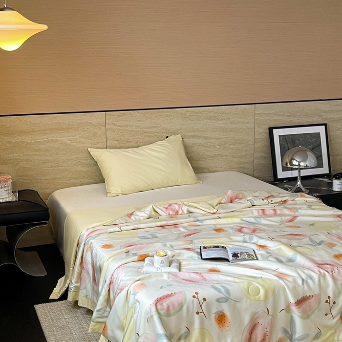 91家纺网 家纺一手货源 找家纺 顾里2025新款天丝莱赛尔夏被 芭乐玉