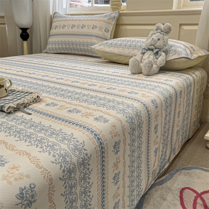 91家纺网 家纺一手货源 找家纺 星座家纺 2025新款斜纹提花凉感丝凉席床单款三件套 古韵