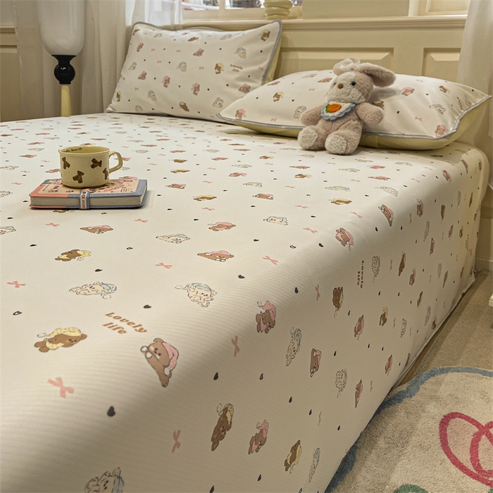 91家纺网 家纺一手货源 找家纺 星座家纺 2025新款斜纹提花凉感丝凉席床单款三件套 游园会