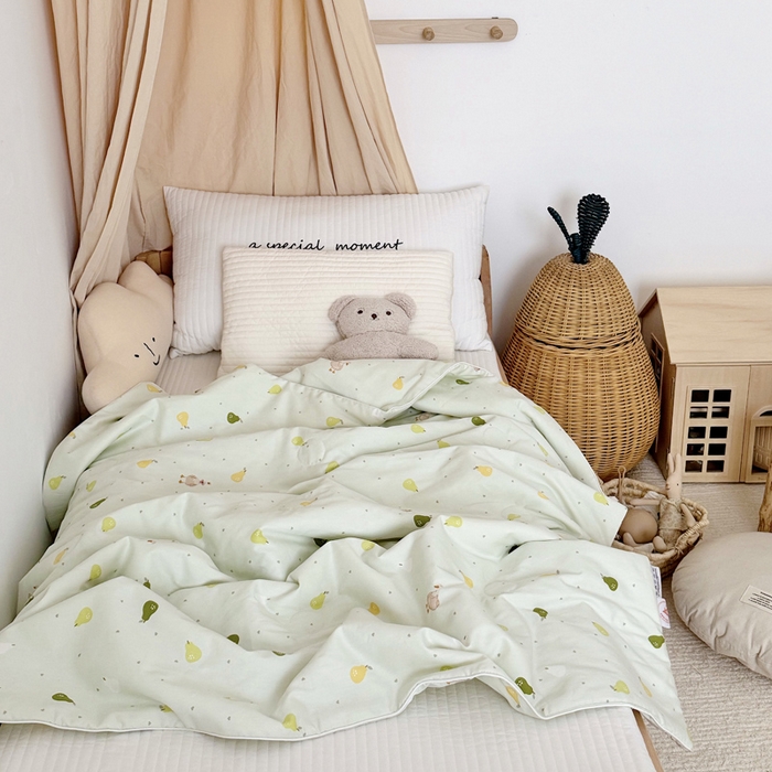 91家纺网 家纺一手货源 找家纺 BOSS 2025新款天丝棉大豆夏凉被夏被空调被儿童盖毯 鸭鸭梨